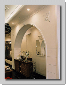 Κατασκευή καμάρας με γυψοσανίδα και επιπλέον γύψινο τακάκιστις ακμές της