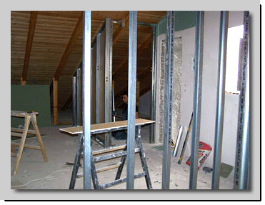 Τοποθέτηση ειδικού σκελετού για την τοποθέτηση γυψοσανίδας